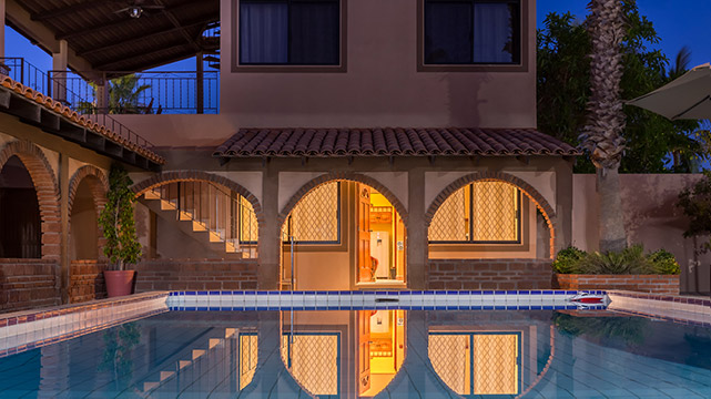 Loreto Playa Boutique Hotel Pool at Night